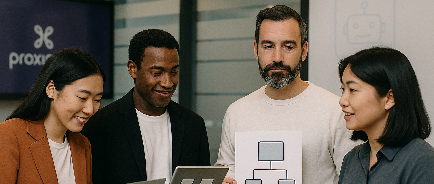 Young Asian Female Software Developer Working On Computer Together With other colleagues.
